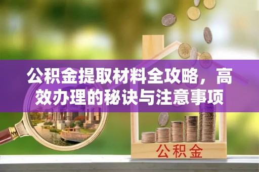 曾都公积金提取材料全攻略，高效办理的秘诀与注意事项