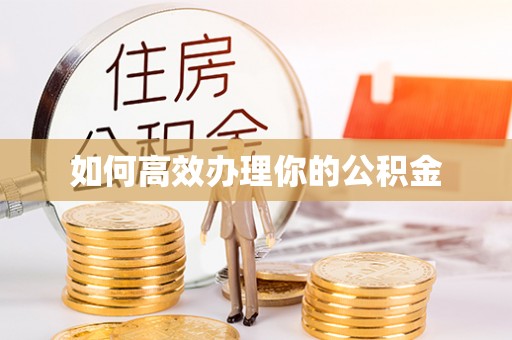 曾都如何高效办理你的公积金