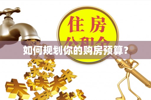 曾都如何规划你的购房预算？